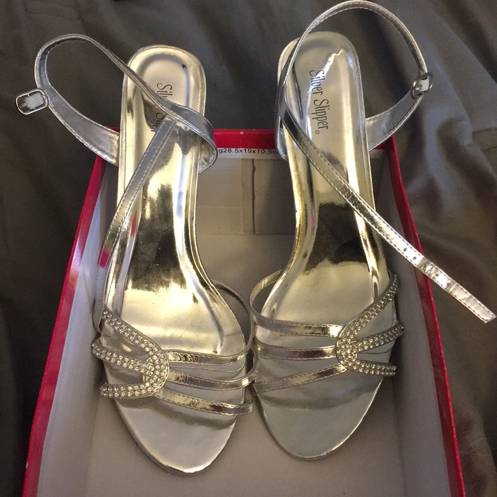 Silver Kitten Heels